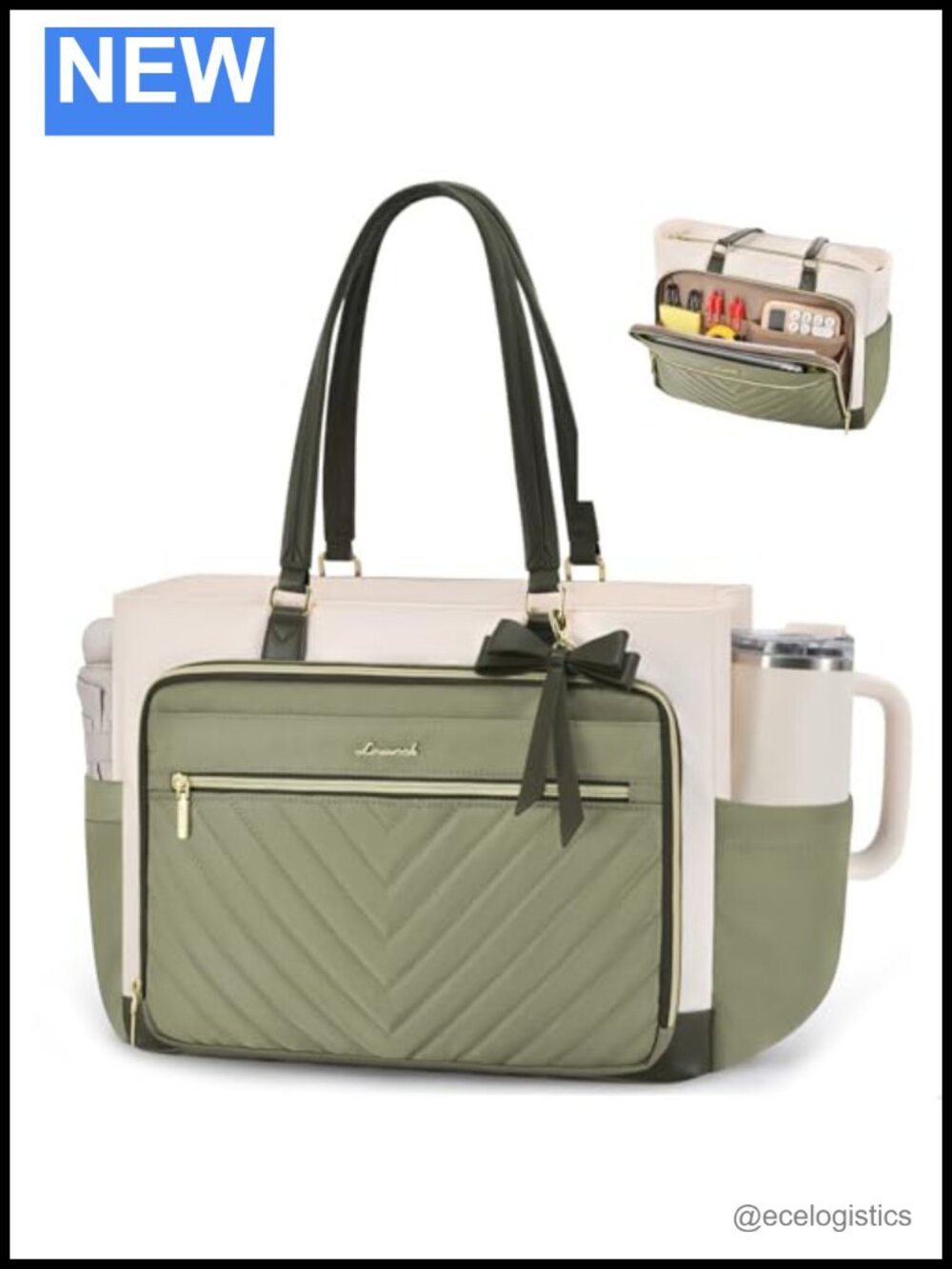 17 inch Laptop Tote Bag for Women Work Travel Polyester Padded Compartment